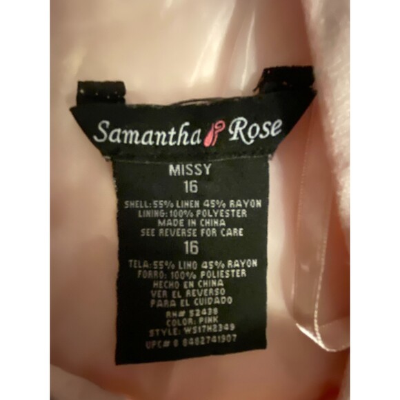 Samantha Rose Linen Dress/Jacket Set Size Missy 16 - Picture 8 of 11